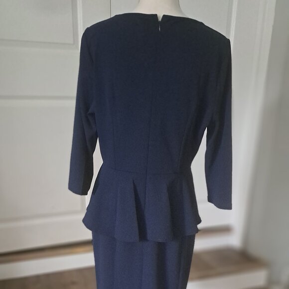 I Miusol Classy Navy Blue V-Neck 3/4 Sleeve Party Dress XL NWT - Picture 5 of 10